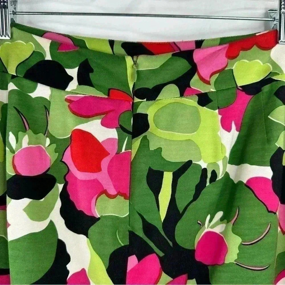 Talbots Stretch Silk/Cotton Blend Skirt Floral Colorful Print Knee Length Size 8 - Picture 3 of 11